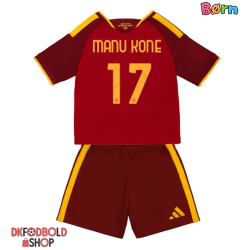 AS Roma Manu Kone #17 Hjemmebanesæt Børn 2026-27 Kort ærmer (+ korte bukser)